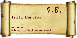 Iritz Bertina névjegykártya